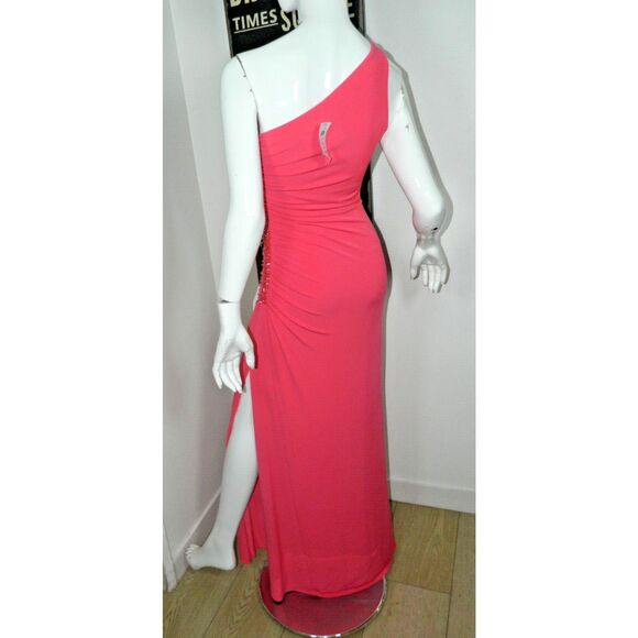 Cache Dress Size 4 Pink Side Beaded Rouched Vintage 90s Y2K Womens - Picture 2 of 13